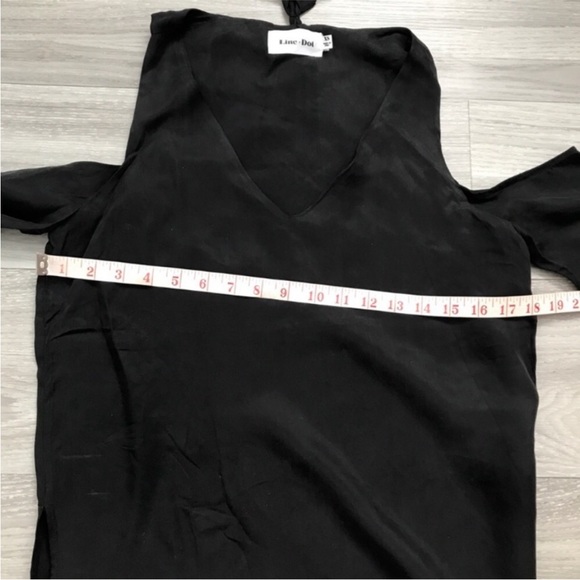 LINE DOT WOMENS BLOUSE WITCHY SATIN BLACK GOTH PULLOVER XS - Picture 8 of 9